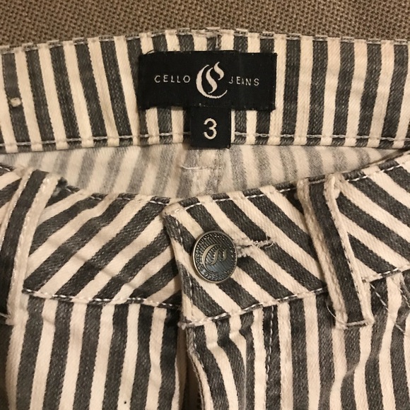 Black & White Striped Skinny Jeans - Picture 5 of 5